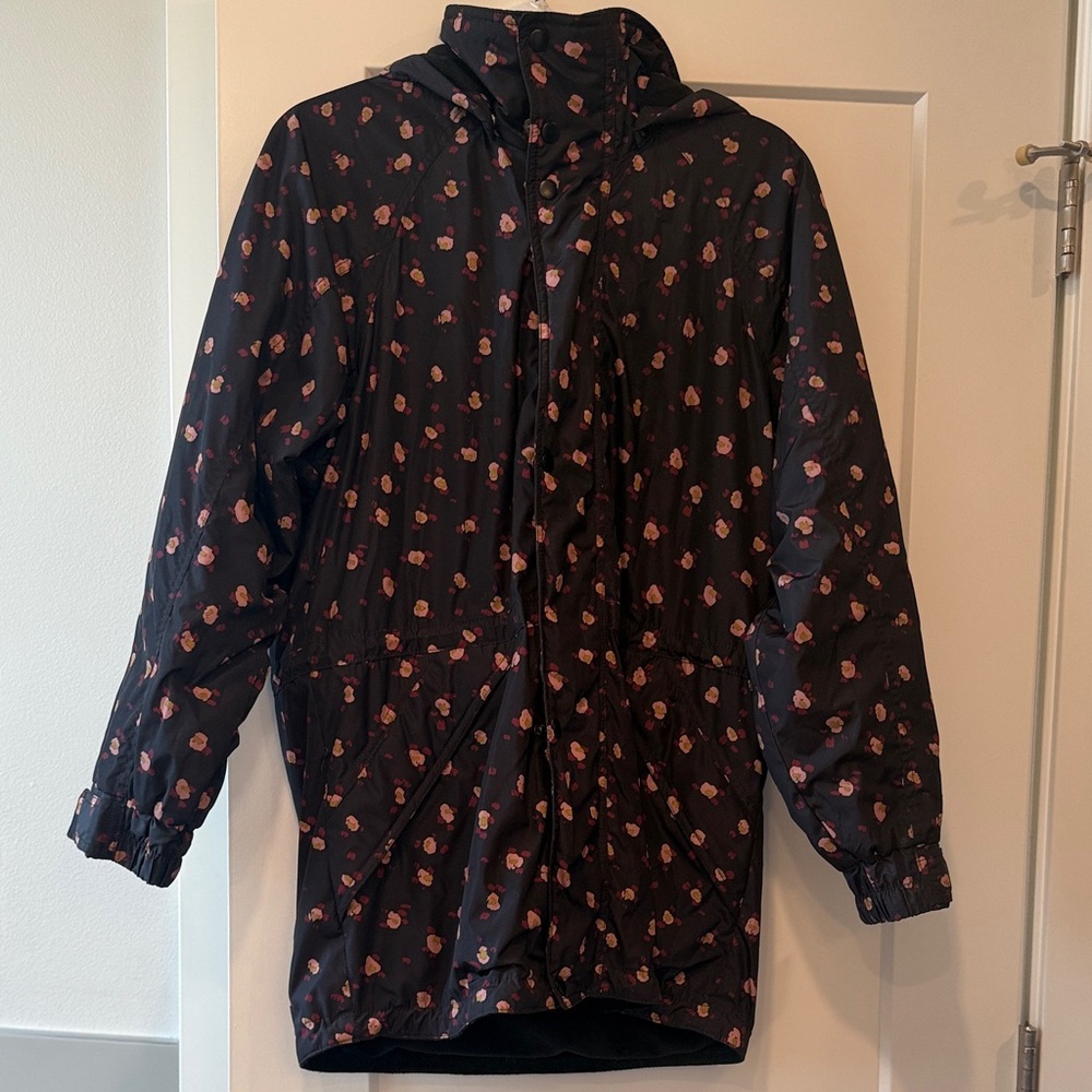 Floral Black Rain Jacket